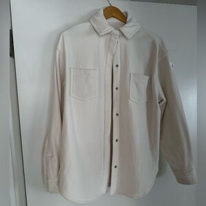 Alo Ribbed Velour Mountain Side Shacket - Ivory - Size S